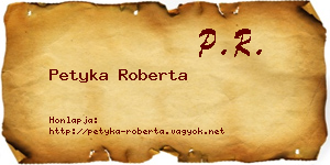 Petyka Roberta névjegykártya